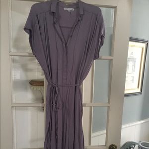 Young, Fabulous and Broke pale purple button down dress with tie belt, medium